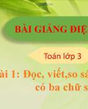 Bài giảng điện tử Toán lớp 3: Bài 1 - Đọc, viết, so sánh các số có 3 chữ số