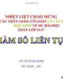 Bài giảng môn Toán lớp 11: Hàm số liên tục