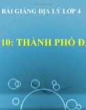 Bài giảng Địa lý 4 bài 10: Thành phố Đà Lạt