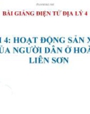 Bài giảng Địa lý 4 bài 4: Hoạt động sản xuất của người dân ở Hoàng Liên Sơn