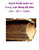 Nghệ thuật quân sự trong trận Đông Bộ Đầu (28 – 29-1-1258)