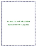 CA DAO, TỤC NGỮ, HÒ VÈ BÌNH ĐỊNHCON NGƯỜI VÀ LỊCH SỬ