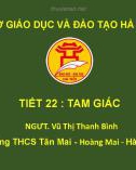 Bài giảng môn Toán lớp 6: Tam giác - NSƯT. Vũ Thị Thanh Bình