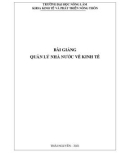 Bài giảng Quản lý nhà nước về kinh tế: Phẩn 1