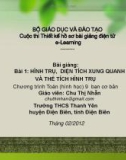 Bài giảng Toán 9: Hình trụ - Diện tích xung quanh và thể tích hình trụ - Chu Thị Nhẫn