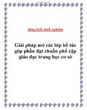 SKKN: Giải pháp mở các lớp bổ túc góp phần đạt chuẩn phổ cập giáo dục THCS