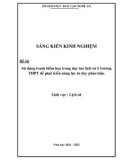 Sáng kiến kinh nghiệm THPT: Sử dụng tranh biếm họa trong dạy học Lịch sử ở trường THPT để phát triển năng lực tư duy phản biện