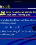 Bài giảng Đại số và Giải tích 11 - Bài 3: Một số phương trình lượng giác thường gặp (Tiết 2)