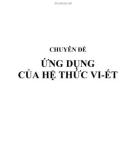 Chuyên đề Ứng dụng của hệ thức Vi-ét