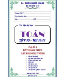 Tài liệu môn Toán về bất đẳng thức và bất phương trình: Phần 1 - Trần Quốc Nghĩa