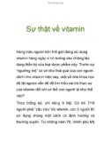 Sự thật về vitamin