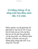 Có bằng chứng về sự sống trên Sao Hỏa cách đây 4 tỷ năm