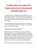 BA ĐÒN CHIẾN LƯỢC, TỔNG TIẾN CÔNG VÀ NỔI DẬY GIẢI PHÓNG HOÀN TOÀN MIỀN NAM 1975_2