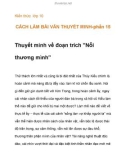 Kiến thức lớp 10 CÁCH LÀM BÀI VĂN THUYẾT MINH-thuyết minh về đoạn trích nỗi thương mình