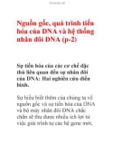 Nguồn gốc, quá trình tiến hóa của DNA và hệ thống nhân đôi DNA (p-2)