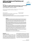 Báo cáo y học: The effects of cognitive-behavioural therapy on mood-related ruminative response style in depressed adolescents