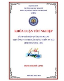 Khóa luận tốt nghiệp: Đánh giá hiệu quả hoạt động kinh doanh tại Công ty TNHH xây dựng Thiên An Hải giai đoạn 2012-1014