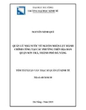 Tóm tắt Luận văn Thạc sĩ Quản lý kinh tế: Quản lý nhà nước về nguồn nhân lực hành chính công tại các phường trên địa bàn quận Sơn Trà, thành phố Đà Nẵng