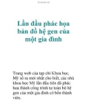 Lần đầu phác họa bản đồ hệ gen của một gia đình