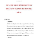 Giáo án Hóa học lớp 9 : Tên bài dạy : SƠ LƯỢC BẢNG HỆ THỐNG TUẦN HOÀN CÁC NGUYÊN TỐ HOÁ HỌC (tiết 1)