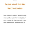 Sự thật về mối tình Hàn Mạc Tử - Kim Cúc