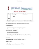 Giáo án Tiếng Anh lớp 11: UNIT 2: PERSONAL EXPERIENCES-SPEAKING