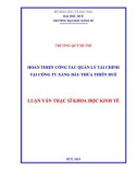 Luận văn Thạc sĩ Khoa học kinh tế: Hoàn thiện công tác quản lý tài chính tại Công ty Xăng dầu Thừa Thiên Huế