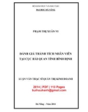 Luận văn Thạc sĩ Quản trị kinh doanh: Đánh giá thành tích nhân viên tại Cục Hải quan tỉnh Bình Định