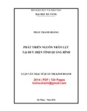 Luận văn Thạc sĩ Quản trị kinh doanh: Phát triển nguồn nhân lực tại Bưu điện tỉnh Quảng Bình
