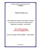 Luận văn Thạc sĩ Tài chính ngân hàng: Phát triển hoạt động cho thuê tài chính tại Công ty Cho thuê tài chính trách nhiệm hữu hạn BIDV - Sumi Trust