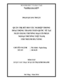 Tóm tắt luận văn Thạc sĩ Quản trị kinh doanh: Quản trị rủi ro tác nghiệp trong hoạt động thanh toán quốc tế tại Ngân hàng thương mại cổ phần Ngoại Thương Việt Nam, Chi nhánh Đà Nẵng