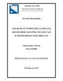 Tóm tắt luận văn Thạc sĩ Triết học: Vận dụng tư tưởng dân là gốc của Hồ Chí Minh vào công tác dân vận ở Đà Nẵng hiện nay