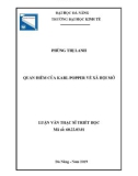 Tóm tắt luận văn Thạc sĩ Triết học: Quan điểm của Karl Popper về xã hội mở