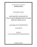 Luận văn Thạc sĩ Quản trị kinh doanh: Quản trị vốn luân chuyển tại Công ty trách nhiệm hữu hạn Xuất nhập khẩu Hoa Trang Gia Lai