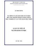 Luận án Tiến sĩ Kinh tế học: Tác động của đa dạng hóa xuất khẩu đến tăng trưởng kinh tế - Bằng chứng thực nghiệm từ các nước đang phát triển