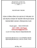 Luận văn Thạc sĩ Quản trị kinh doanh: Tăng cường công tác quản lý vốn đầu tư xây dựng cơ bản từ nguồn vốn ngân sách thành phố Tam Kỳ, tỉnh Quảng Nam