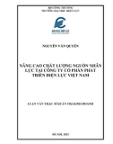Luận văn Thạc sĩ Quản trị kinh doanh: Nâng cao chất lượng nguồn nhân lực tại Công ty Cổ phần Phát triển Điện lực Việt Nam