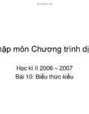 Nhập môn Chương trình dịch - Bài 10