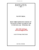 Luận văn Thạc sĩ Kế toán: Hoàn thiện kiểm soát chi đầu tư xây dựng cơ bản tại Trung tâm Y tế huyện Lắk – Tỉnh Đăk Lăk