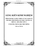 Sáng kiến kinh nghiệm THPT: Hình thành và phát triển tư duy kinh tế cho học sinh trong dạy học chương sự điện li lớp 11 ở trường trung học phổ thông