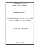 Luận văn Thạc sĩ Kinh tế: Quản trị rủi ro tài chính của Công ty TNHH bê tông vá xây lắp - Petrolimex