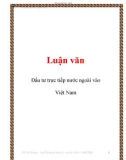 Luận văn: Đầu tư trực tiếp nước ngoài vào Việt Nam