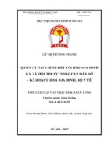 Tóm tắt Luận văn thạc sĩ Quản lý công: Quản lý tài chính đối với Báo Gia đình và Xã hội thuộc Tổng cục Dân số- Kế hoạch hoá gia đình, Bộ Y tế