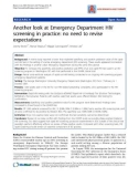 Báo cáo y học: Another look at Emergency Department HIV screening in practice: no need to revise expectations