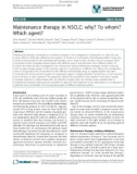 báo cáo khoa học: Maintenance therapy in NSCLC: why? To whom? Which agent?