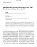 Báo cáo hóa học: Ofﬂine Signature Veriﬁcation Using the Discrete Radon Transform and a Hidden Markov Model