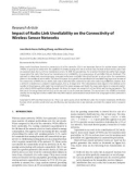 Báo cáo hóa học: Research Article Impact of Radio Link Unreliability on the Connectivity of Wireless Sensor Networks