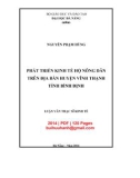 Luận văn Thạc sĩ Kinh tế: Phát triển kinh tế hộ nông dân trên địa bàn huyện Vĩnh Thạnh tỉnh Bình Định
