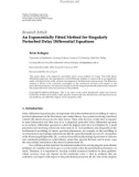 Báo cáo hóa học: Research Article An Exponentially Fitted Method for Singularly Perturbed Delay Differential Equations Fevzi Erdogan