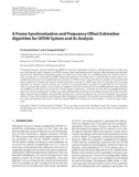 Báo cáo hóa học: A Frame Synchronization and Frequency Offset Estimation Algorithm for OFDM System and its Analysis